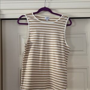 J. Crew Beige and Cream Striped Top